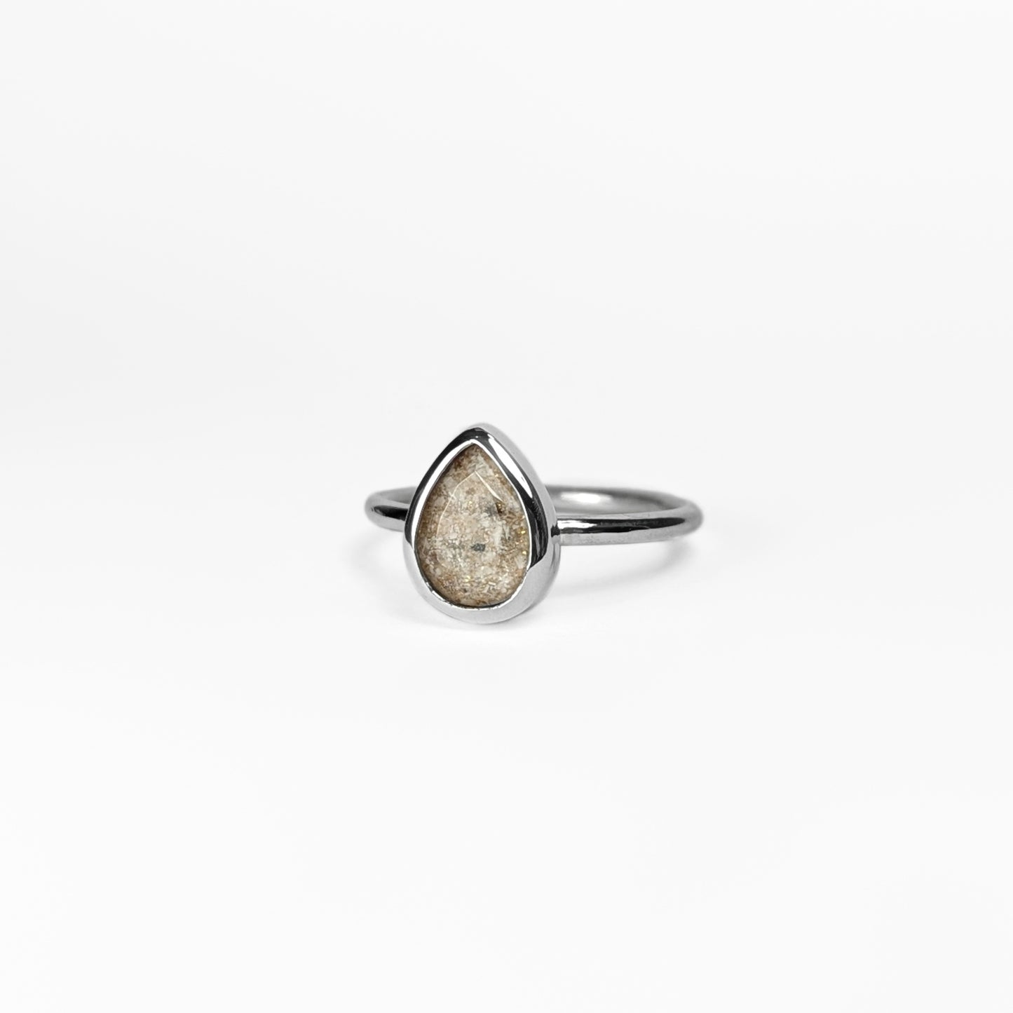 Custom Lighter Weight Heirloom Pear Ring - Solid Silver - Mini Band