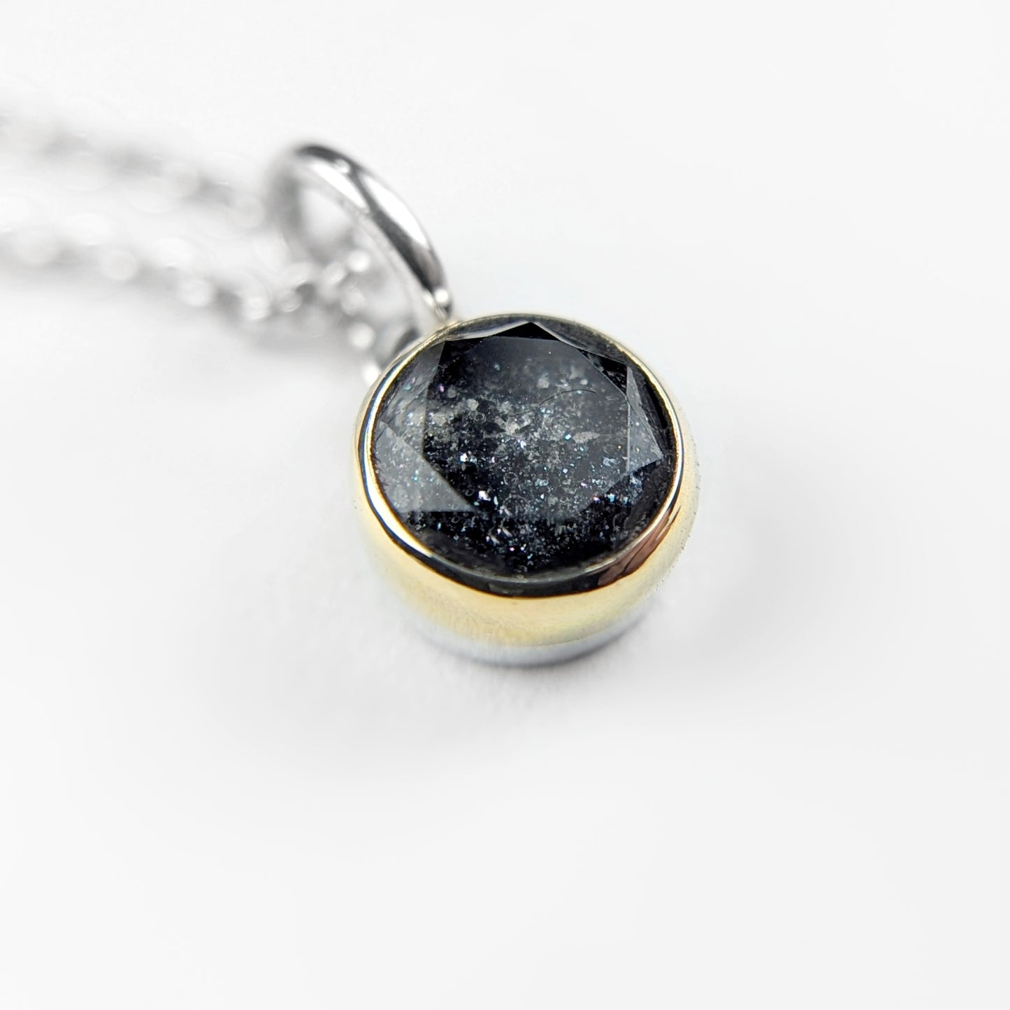 Mini Heirloom Round Faceted Memorial Necklace