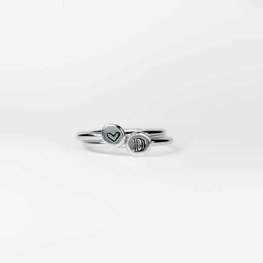 Personalized Initial or Heart Stacker | Single or Set