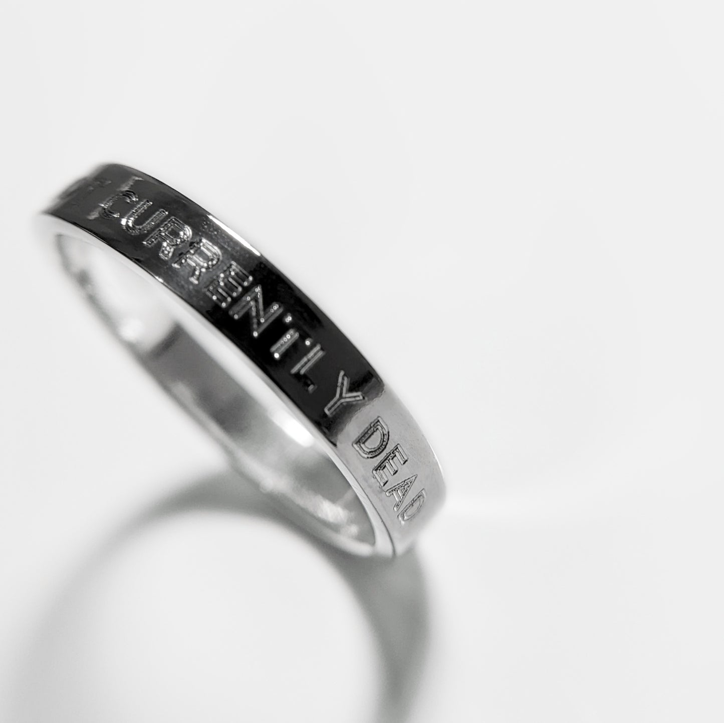 Engravable Silver Message Ring | Flat Band