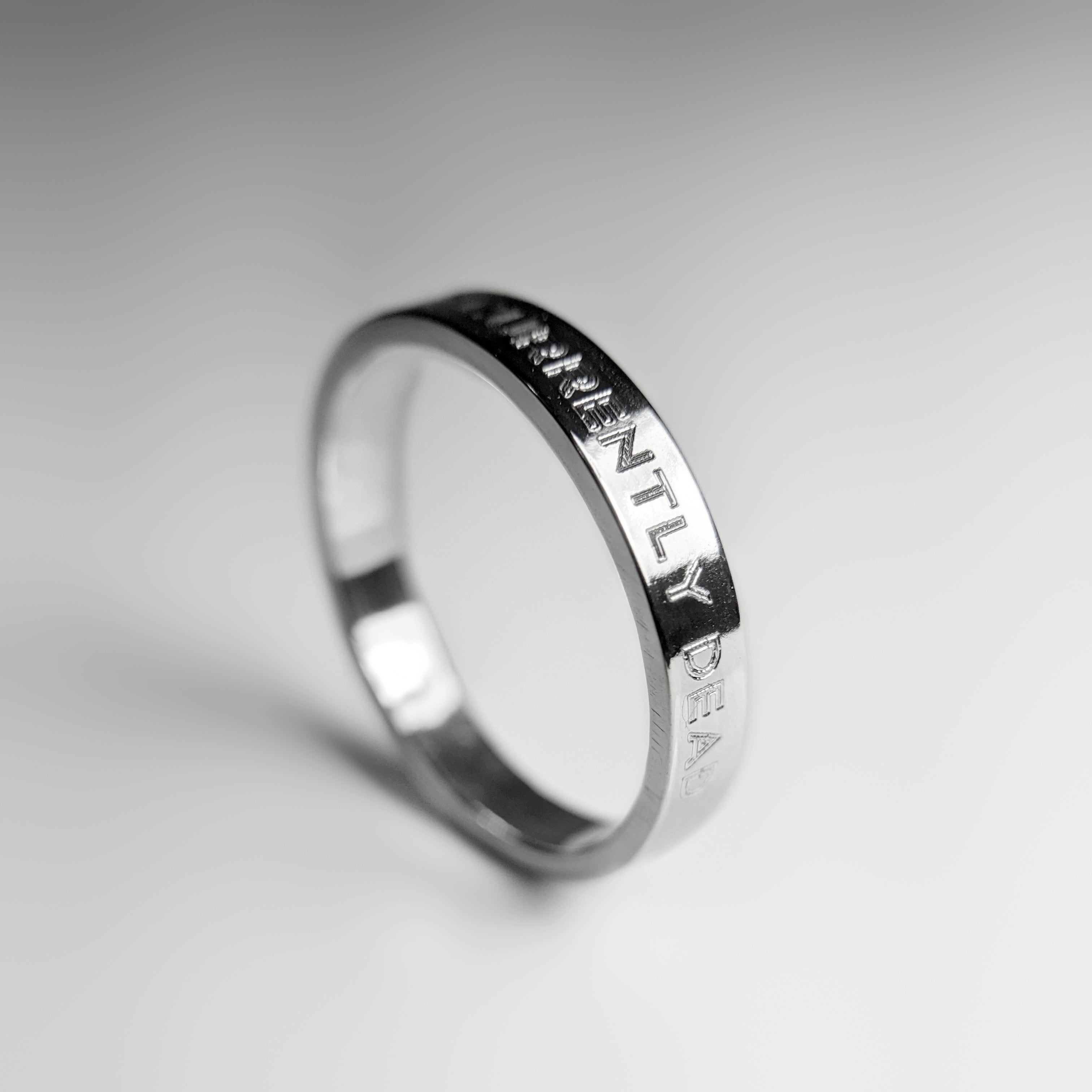 Script Ring with Comfort Band - Customizable (Sterling Silver
