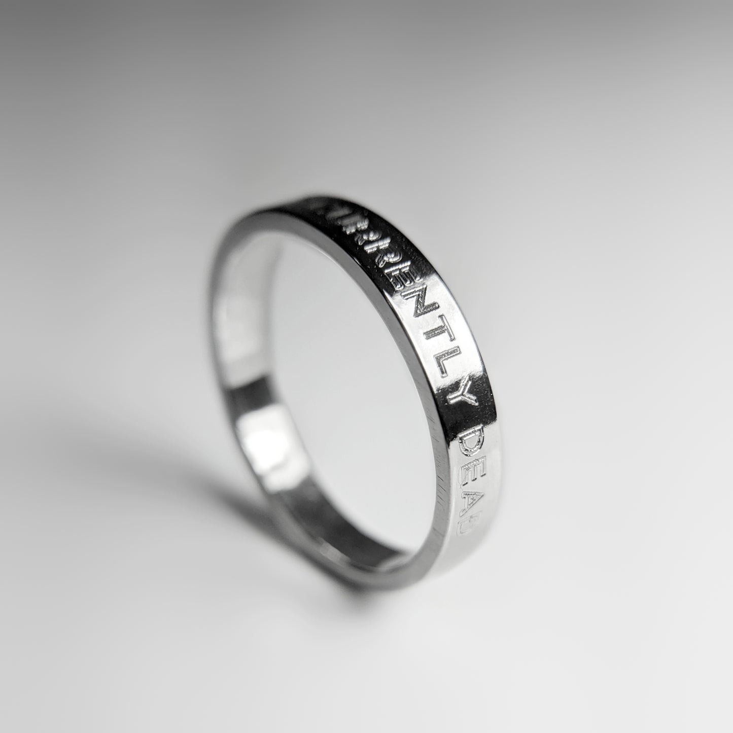 Engravable Silver Message Ring | Flat Band