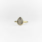 Solid Gold Quartz Memorial Ring | 10x8 Smooth Pear