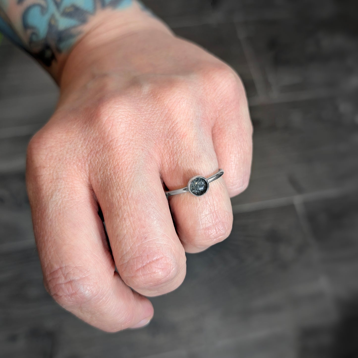 Storyteller Memorial MINI Ring | Round Clear Glass Stacker - 6mm or 8mm