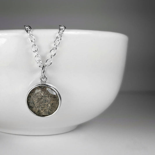 Heirloom Round Faceted Memorial Necklace