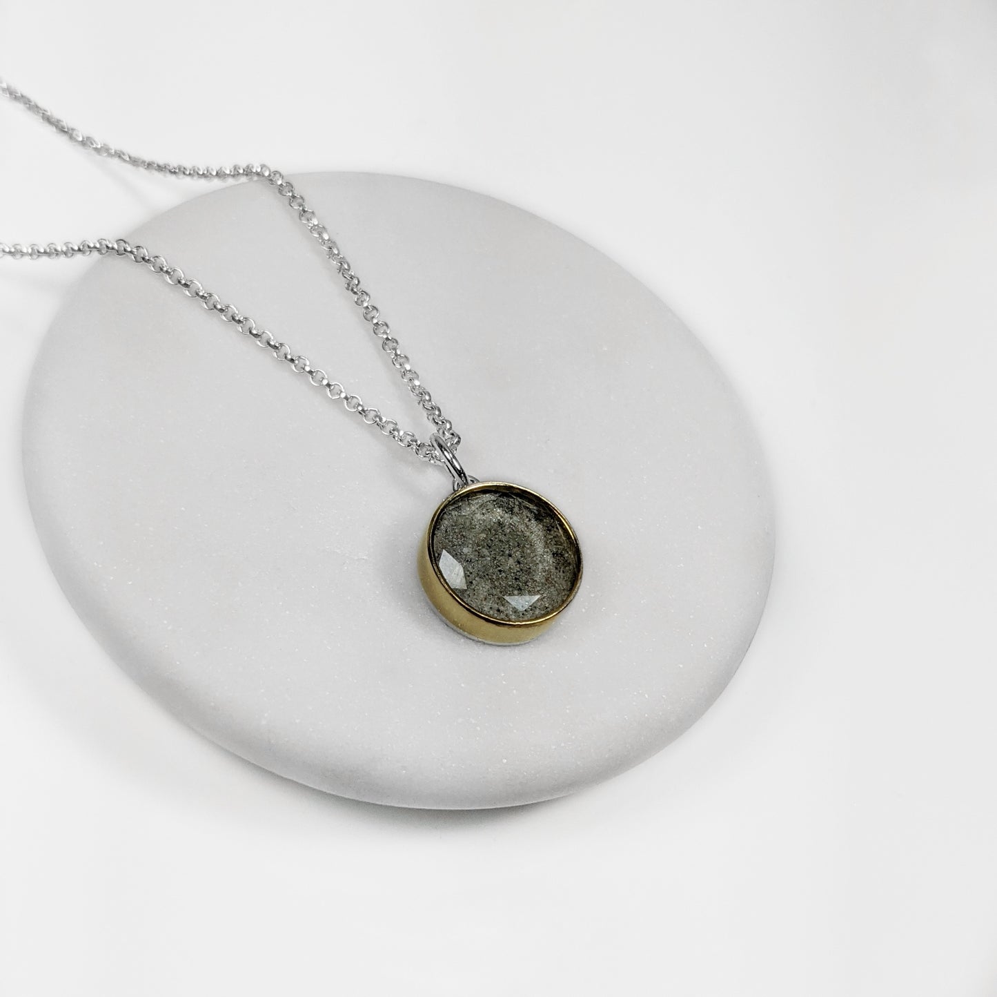 Heirloom Round Faceted Memorial Necklace