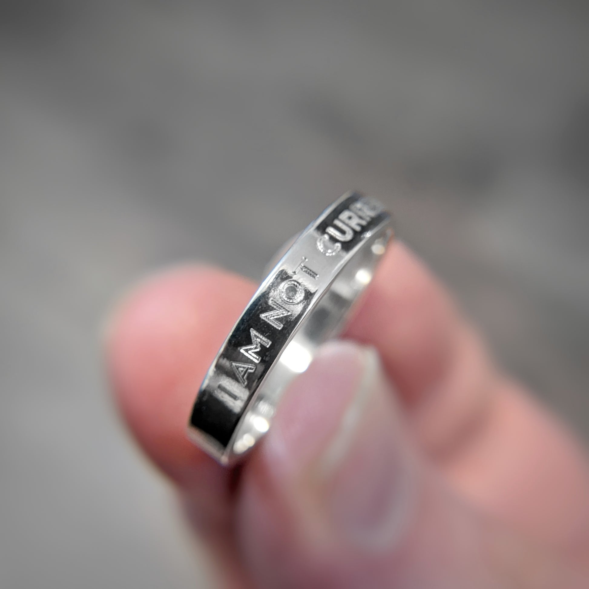 Script Ring with Comfort Band - Customizable (Sterling Silver