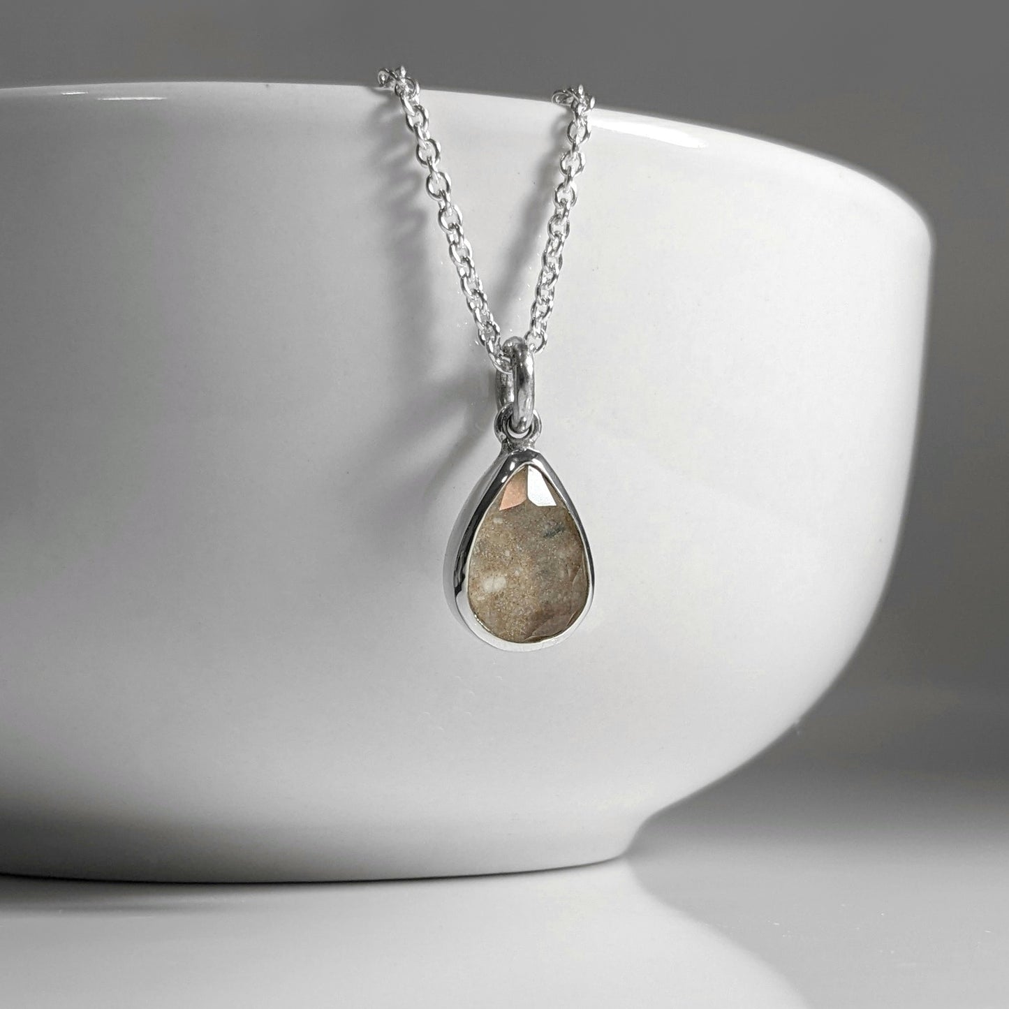 Heirloom Pear Faceted Memorial Necklace