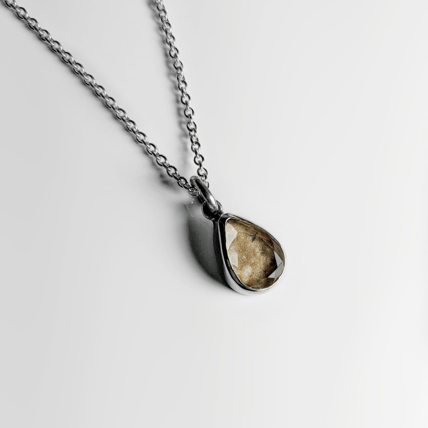 Heirloom Pear Faceted Memorial Necklace