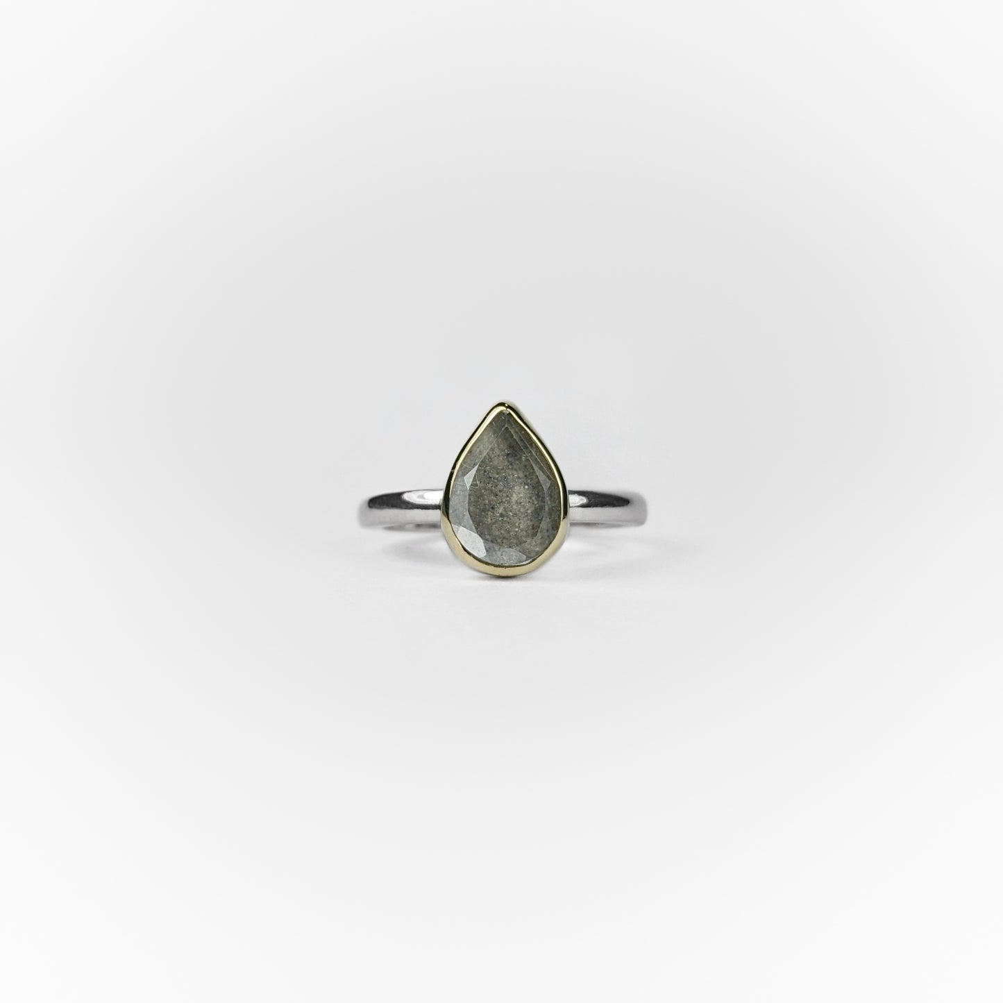 Heirloom Sleek Pear Faceted Memorial Ring